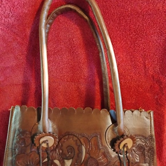 Embossed Leather Cutout Tote - Picture 2 of 4